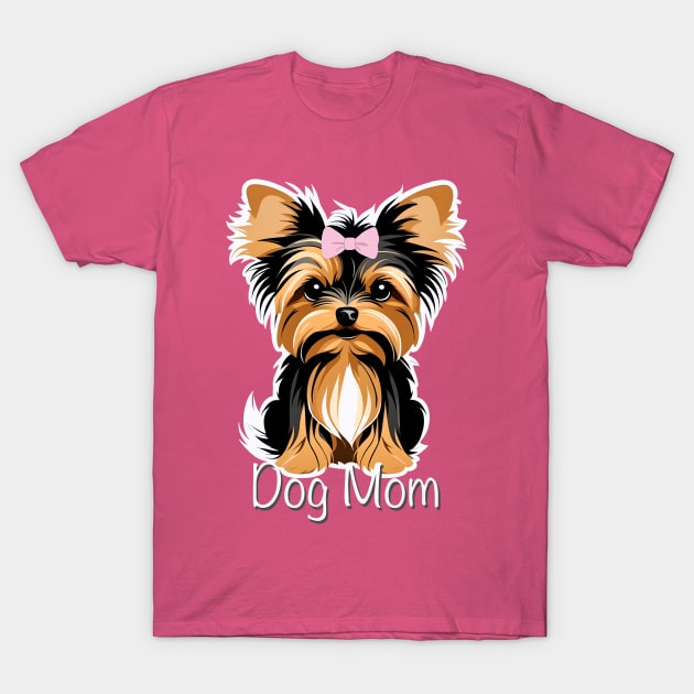 Dog Mom Yorkshire Terrier Baby T-Shirt by LittleBean